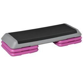 43" Adjustable Aerobic Platform Stepper 3 Level with Risers 4' 6' 8' Cardio Fitness Trainer Workout Step Home Gym Exercise, Black Purple 43" Adjustable Aerobic Platform Stepper 3 Level with Risers 4' 6' 8' Cardio Fitness Trainer Workout Step Home Gym Exercise, Black Purple